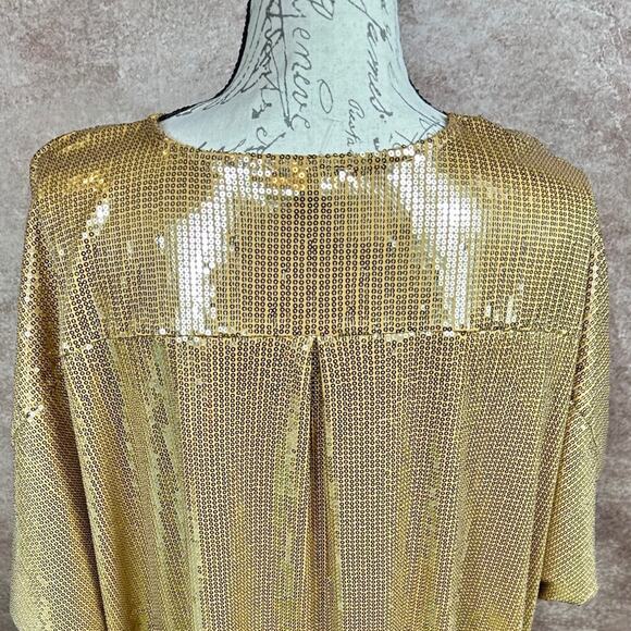 Shavonne Dorsey Silvia Sequin Kimono/Topper - Gold - size L - Picture 13 of 16